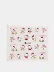 Багровый слайдер-дизайн для ногтей, водные наклейки "Hello Kitty", 12 видов
