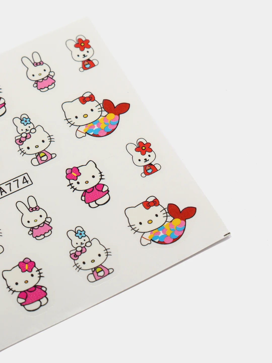 Красный слайдер-дизайн для ногтей, водные наклейки "Hello Kitty", 12 видов