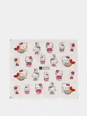 Красный слайдер-дизайн для ногтей, водные наклейки "Hello Kitty", 12 видов
