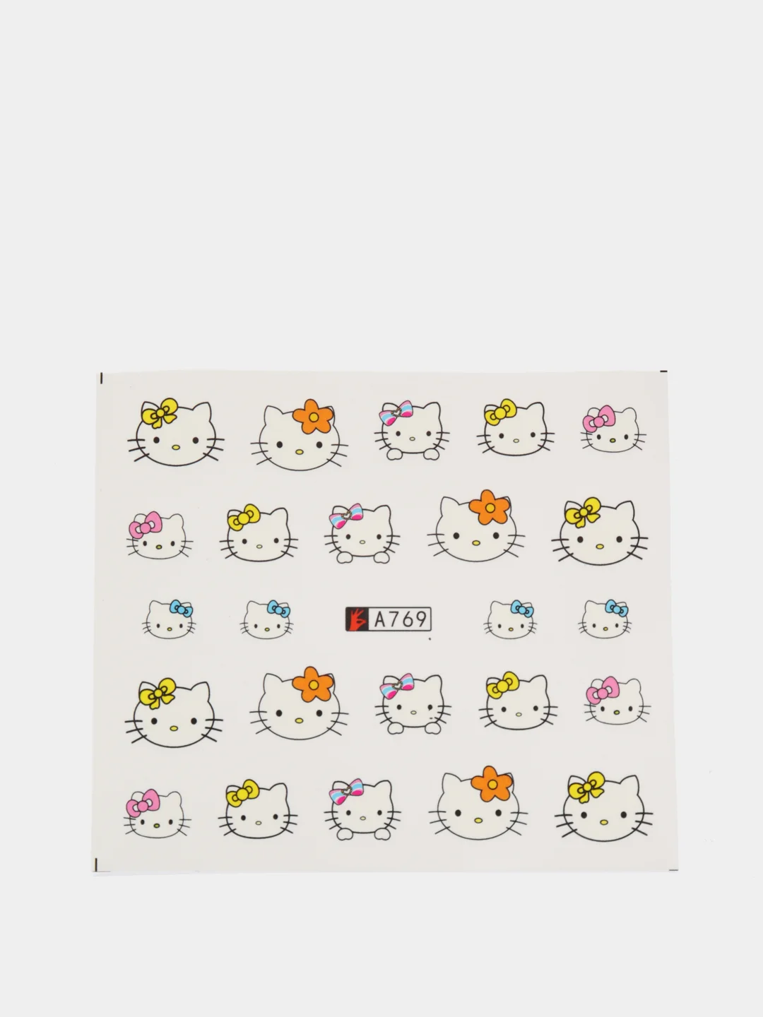 Серый слайдер-дизайн для ногтей, водные наклейки "Hello Kitty", 12 видов