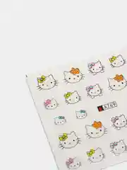 Серый слайдер-дизайн для ногтей, водные наклейки "Hello Kitty", 12 видов
