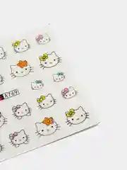 Серый слайдер-дизайн для ногтей, водные наклейки "Hello Kitty", 12 видов