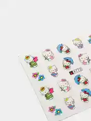 Хаки слайдер-дизайн для ногтей, водные наклейки "Hello Kitty", 12 видов