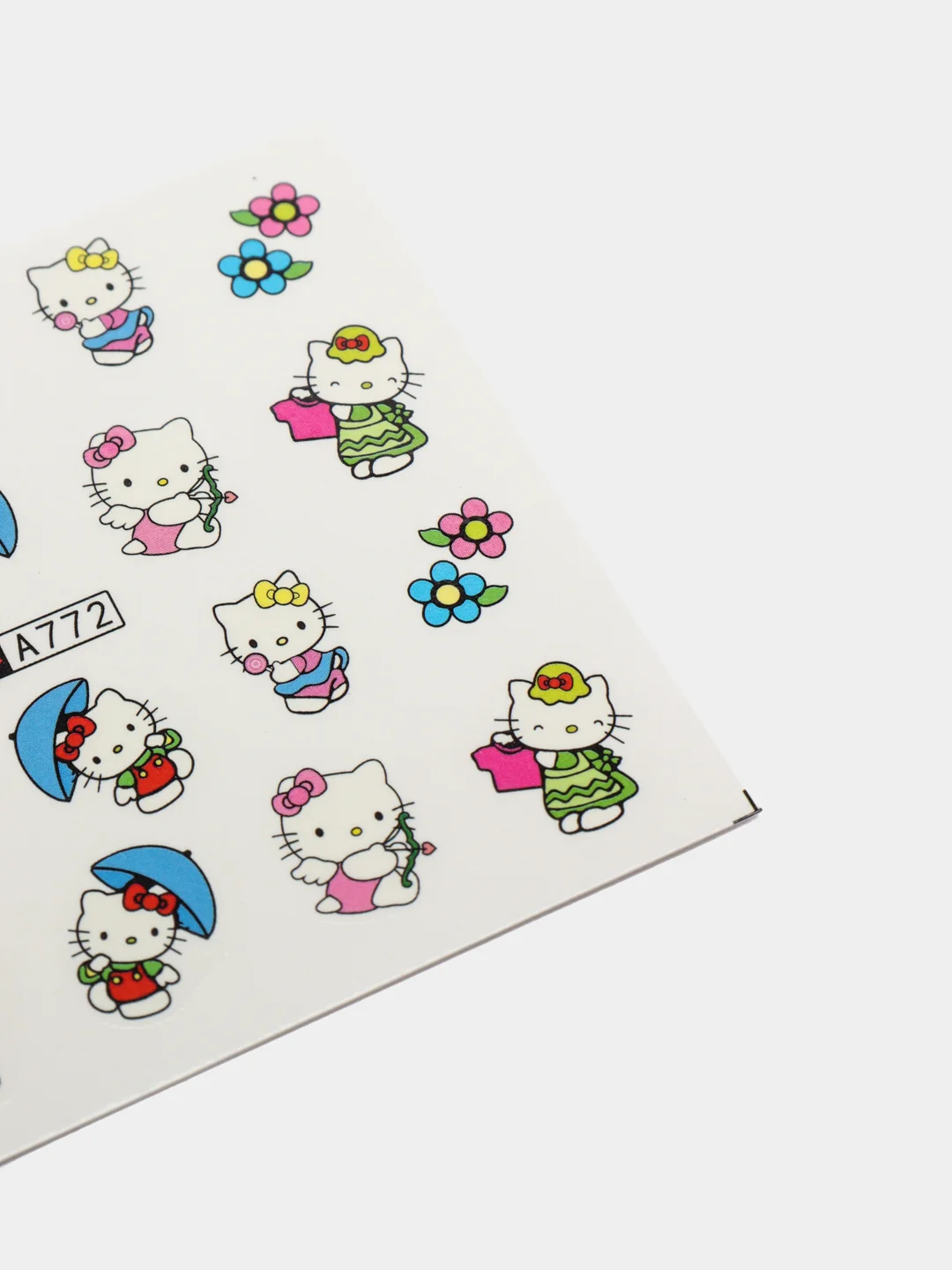 Хаки слайдер-дизайн для ногтей, водные наклейки "Hello Kitty", 12 видов