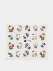 Хаки слайдер-дизайн для ногтей, водные наклейки "Hello Kitty", 12 видов