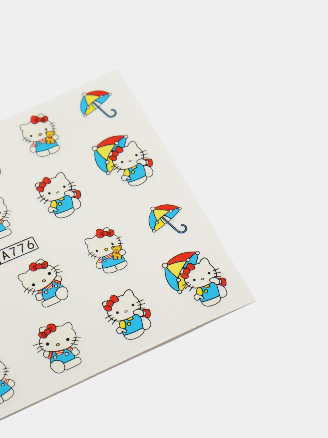 Бежевый слайдер-дизайн для ногтей, водные наклейки "Hello Kitty", 12 видов