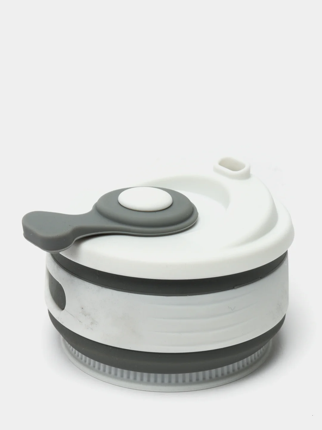 Серый силиконовый складной стакан для напитков Collapsible Coffee Cup, 8 цветов