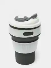 Серый силиконовый складной стакан для напитков Collapsible Coffee Cup, 8 цветов