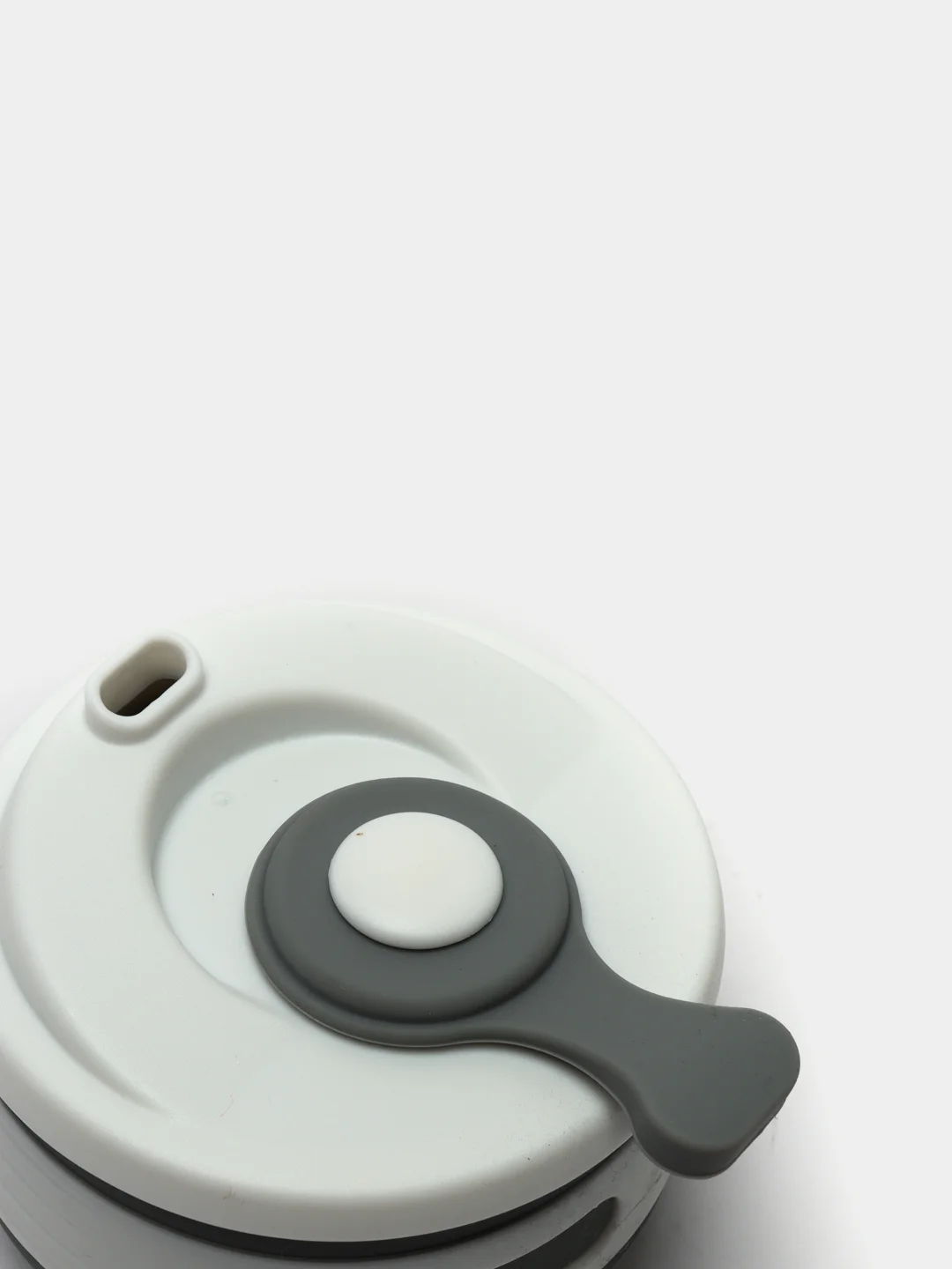 Серый силиконовый складной стакан для напитков Collapsible Coffee Cup, 8 цветов