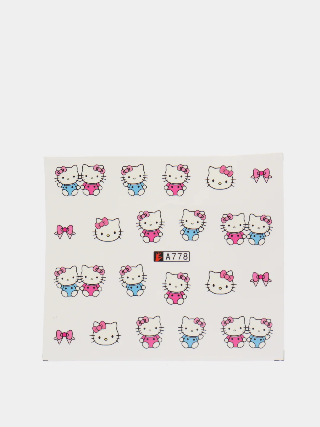 Золотой слайдер-дизайн для ногтей, водные наклейки "Hello Kitty", 12 видов