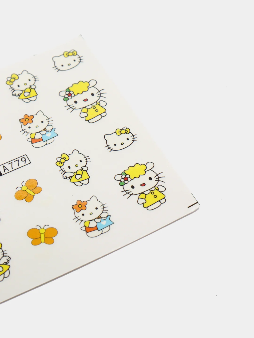 Белый слайдер-дизайн для ногтей, водные наклейки "Hello Kitty", 12 видов