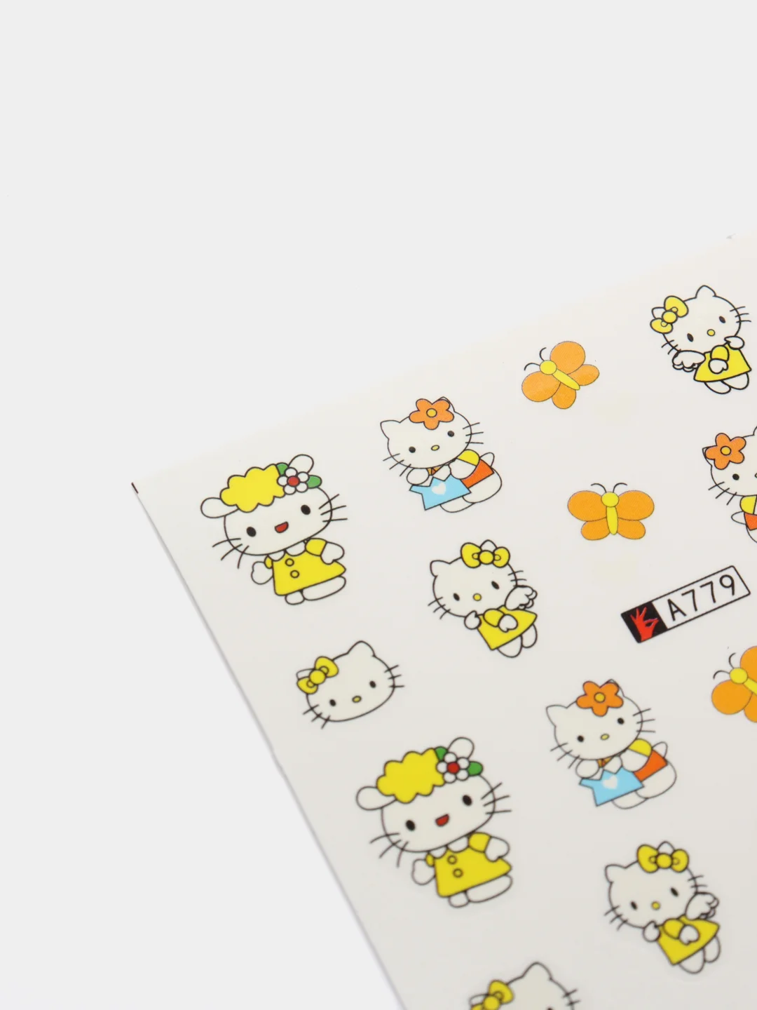Белый слайдер-дизайн для ногтей, водные наклейки "Hello Kitty", 12 видов