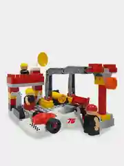 Конструктор детский "Pit Stop", гоночная машина с шиномонтажом, 95 элементов
