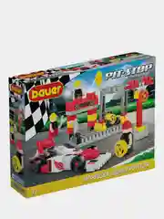 Конструктор детский "Pit Stop", гоночная машина с шиномонтажом, 95 элементов