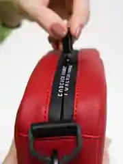 Красный сумка через плечо, женская кожаная