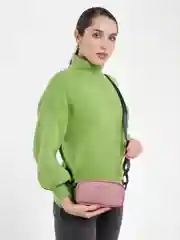 Розовый сумка через плечо, женская кожаная