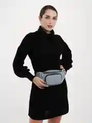 Голубой поясная сумка женская, из кожи