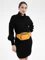 Желтый поясная сумка женская, из кожи