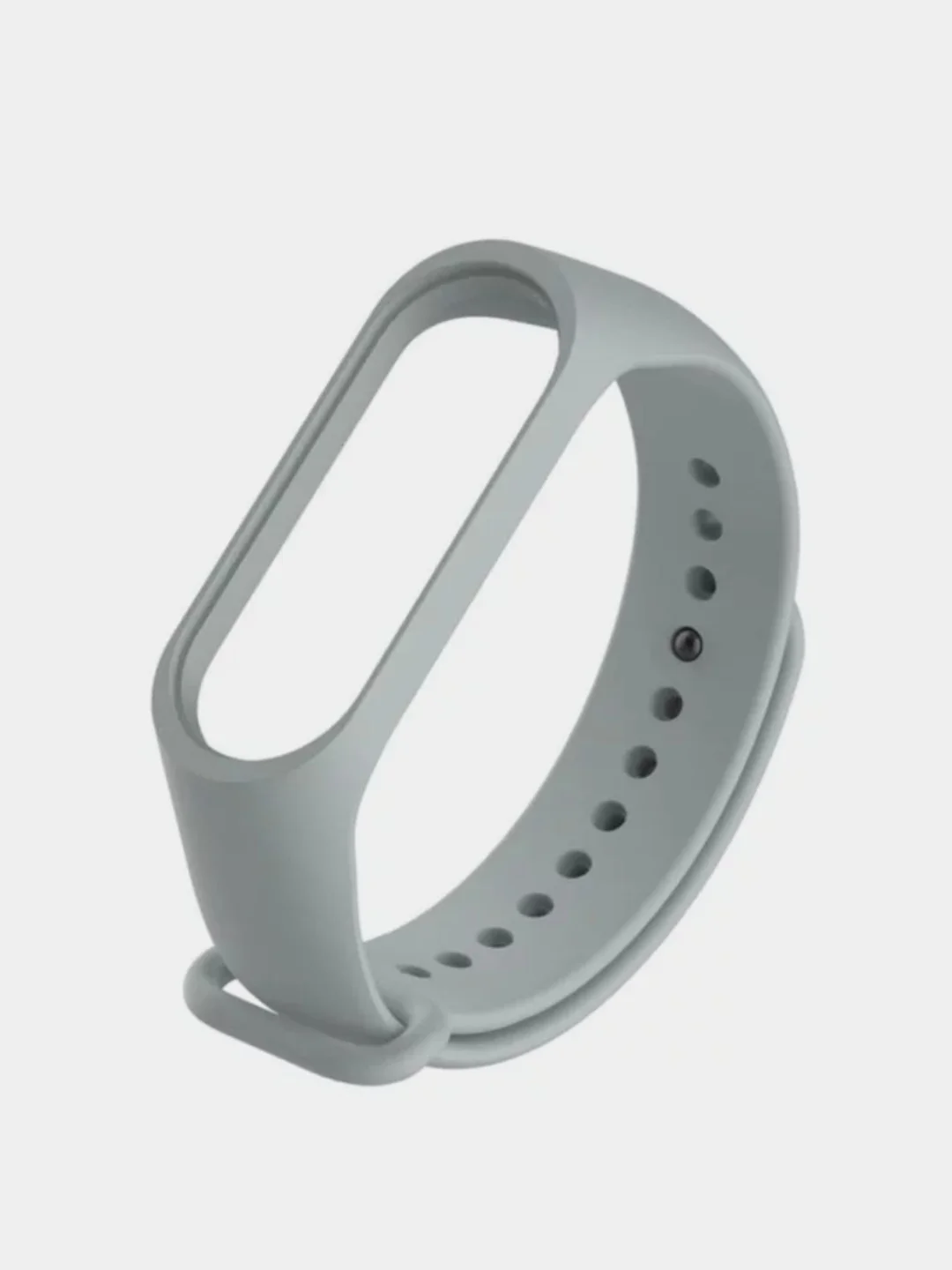 Белый силиконовый ремешок для фитнес браслета Mi Band 5. Универсальный браслет