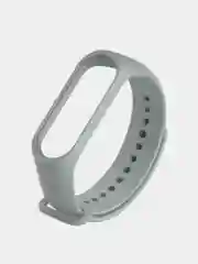 Белый силиконовый ремешок для фитнес браслета Mi Band 5. Универсальный браслет