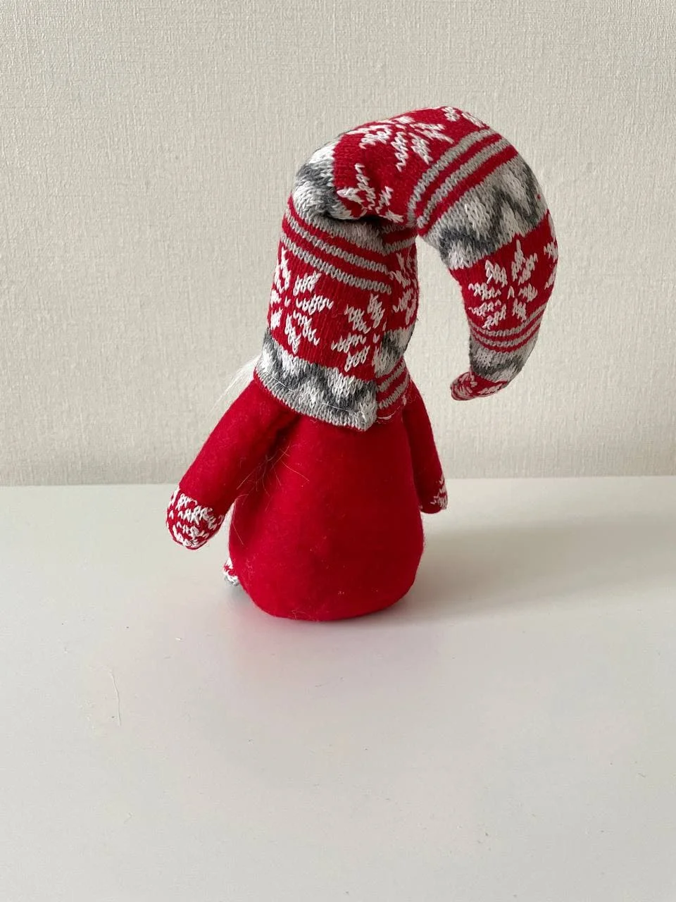 Белый новогодний гномик, гном tomte, гном nisse