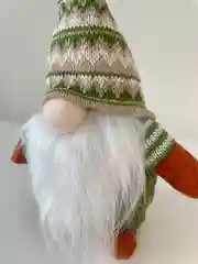 Бежевый новогодний гномик,  гном tomte, гном nisse