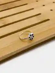 Черный кольцо "Ромашка"