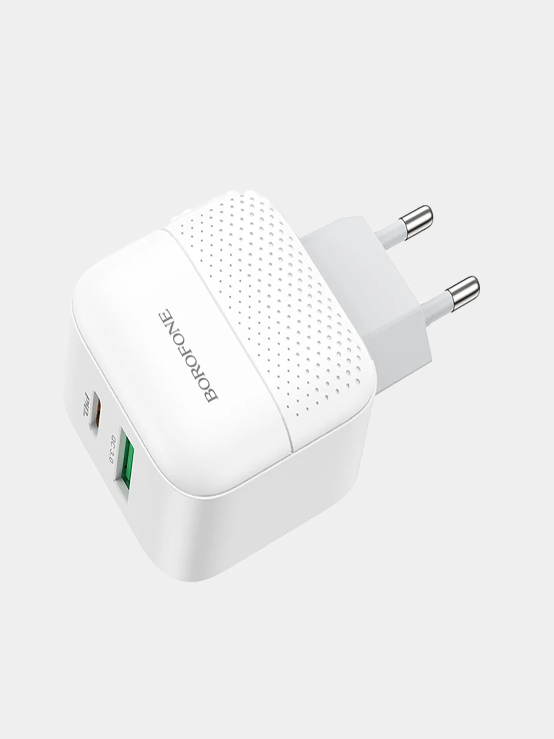 Белый зарядное устройство Borofone BA46A, USB и порт Type-C