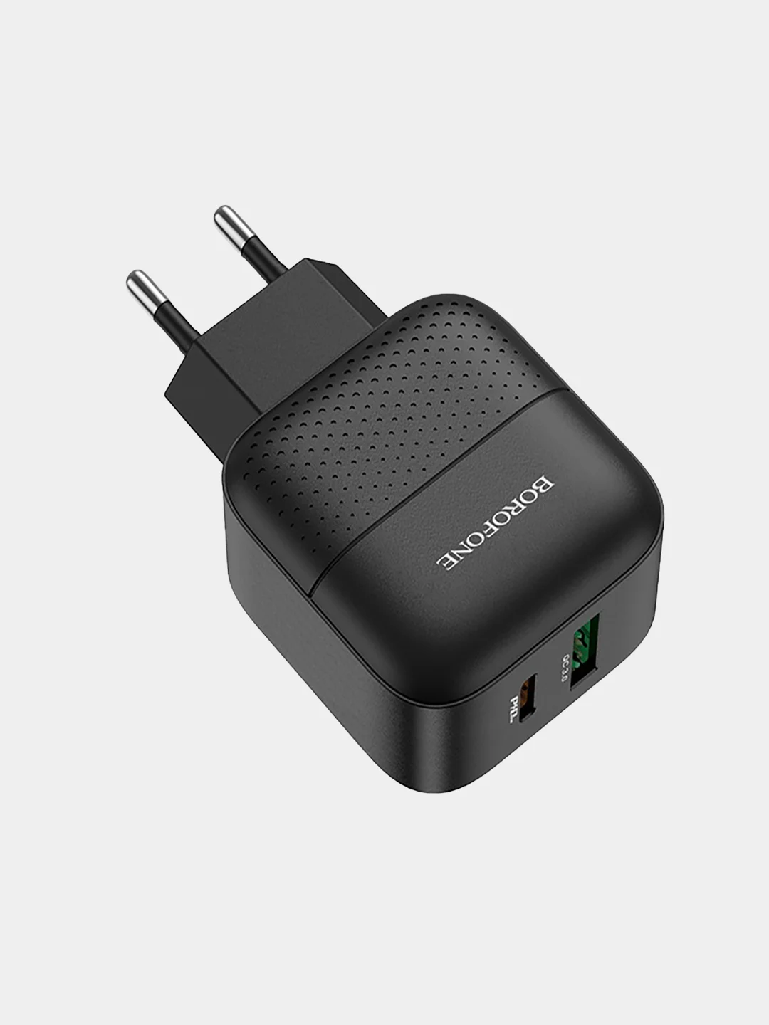 Черный зарядное устройство Borofone BA46A, USB и порт Type-C