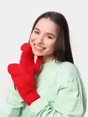 Красный варежки женские, теплые,аксессуары для женщин
