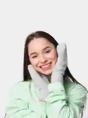 Серебряный варежки женские, теплые,аксессуары для женщин