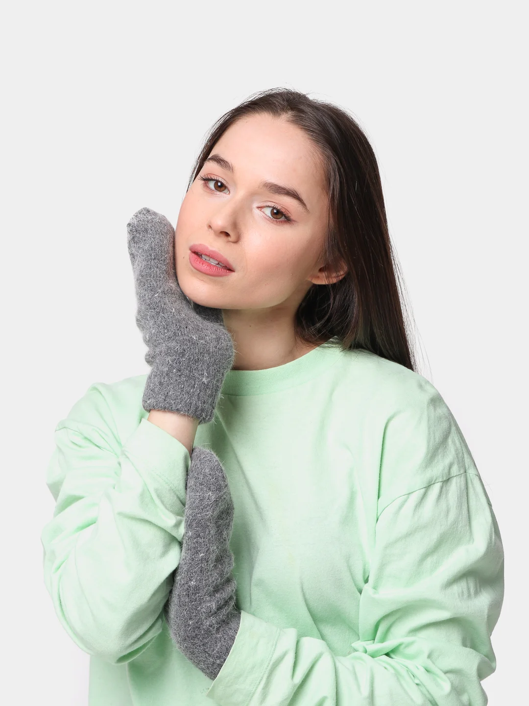 Черный варежки женские, теплые,аксессуары для женщин