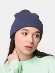 Синий меланж шапка бини
