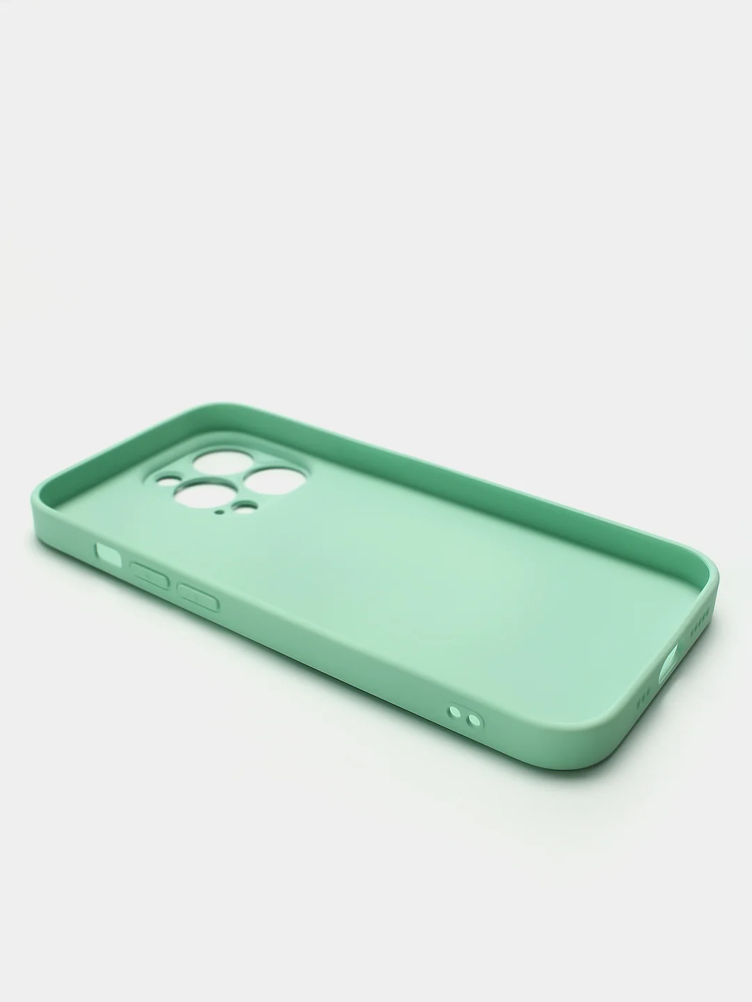 Бирюзовый чехол силиконовый со стеклянной панелью для iPhone 13 Pro