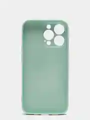 Бирюзовый чехол силиконовый со стеклянной панелью для iPhone 13 Pro