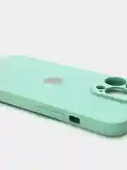Бирюзовый чехол силиконовый со стеклянной панелью для iPhone 13 Pro