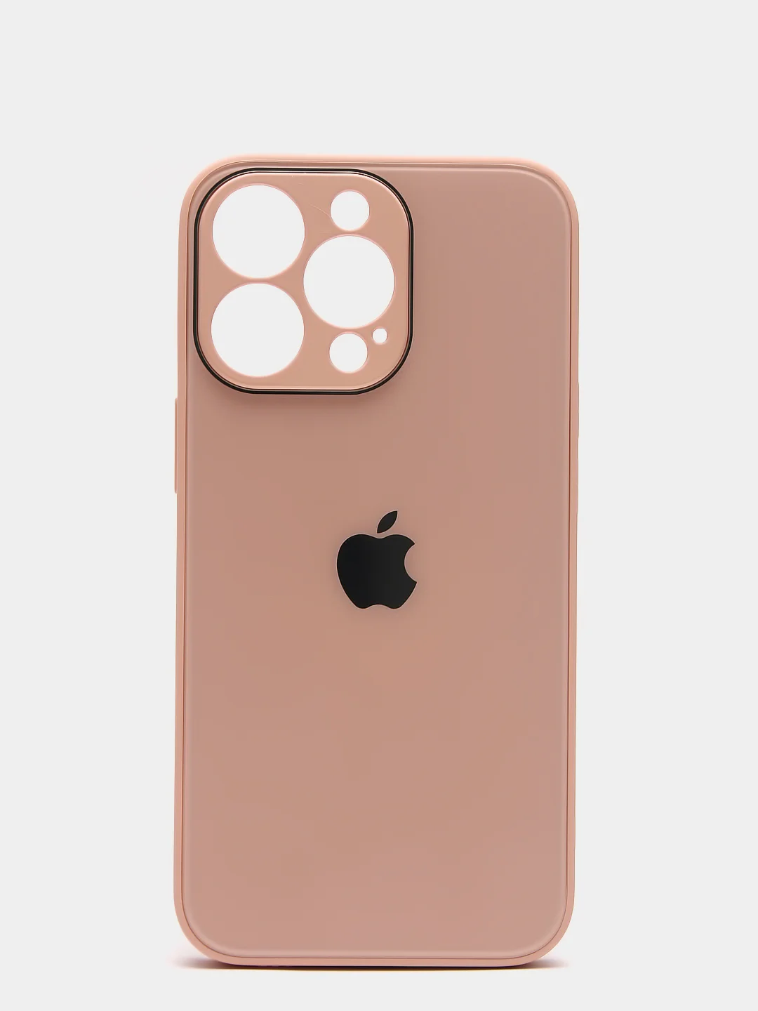 Кремовый чехол силиконовый со стеклянной панелью для iPhone 13 Pro