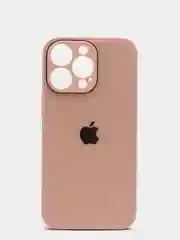 Кремовый чехол силиконовый со стеклянной панелью для iPhone 13 Pro
