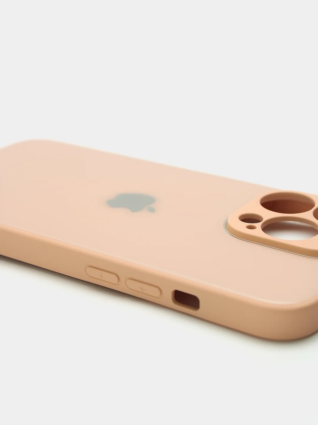 Кремовый чехол силиконовый со стеклянной панелью для iPhone 13 Pro