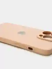Кремовый чехол силиконовый со стеклянной панелью для iPhone 13 Pro