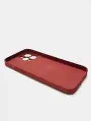 Бордовый чехол силиконовый со стеклянной панелью для iPhone 13 Pro Max