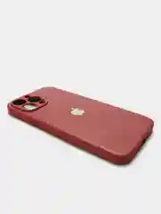 Бордовый чехол силиконовый со стеклянной панелью для iPhone 13 Pro Max