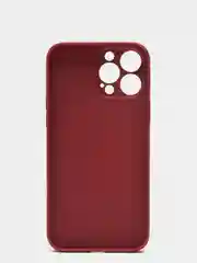 Бордовый чехол силиконовый со стеклянной панелью для iPhone 13 Pro Max