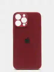 Бордовый чехол силиконовый со стеклянной панелью для iPhone 13 Pro Max