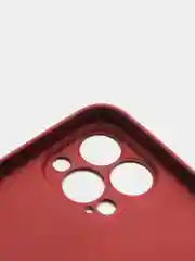 Бордовый чехол силиконовый со стеклянной панелью для iPhone 13 Pro Max