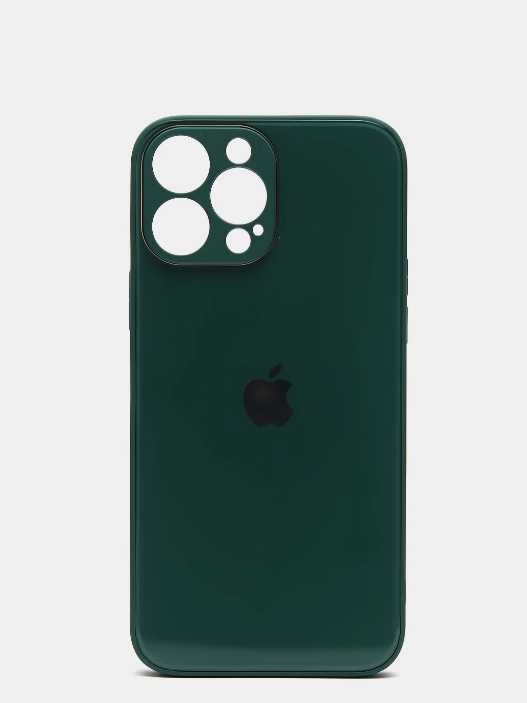 Зеленый чехол силиконовый со стеклянной панелью для iPhone 13 Pro Max