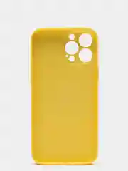 Желтый чехол силиконовый со стеклянной панелью для iPhone 13 Pro Max