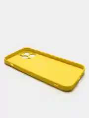Желтый чехол силиконовый со стеклянной панелью для iPhone 13 Pro Max