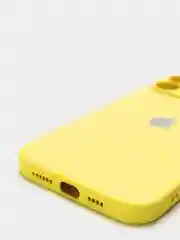 Желтый чехол силиконовый со стеклянной панелью для iPhone 13 Pro Max