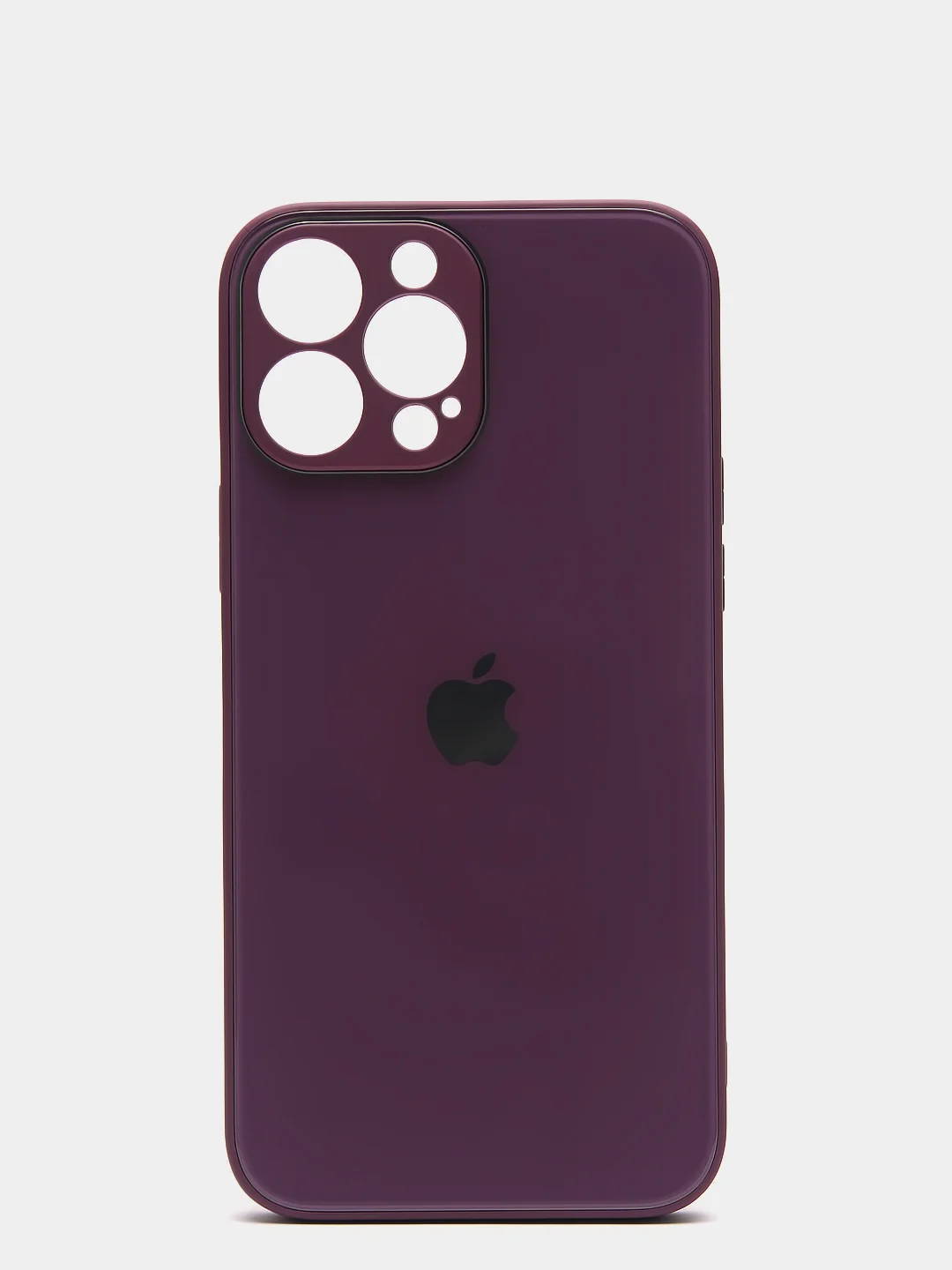 Пурпурный чехол силиконовый со стеклянной панелью для iPhone 13 Pro Max
